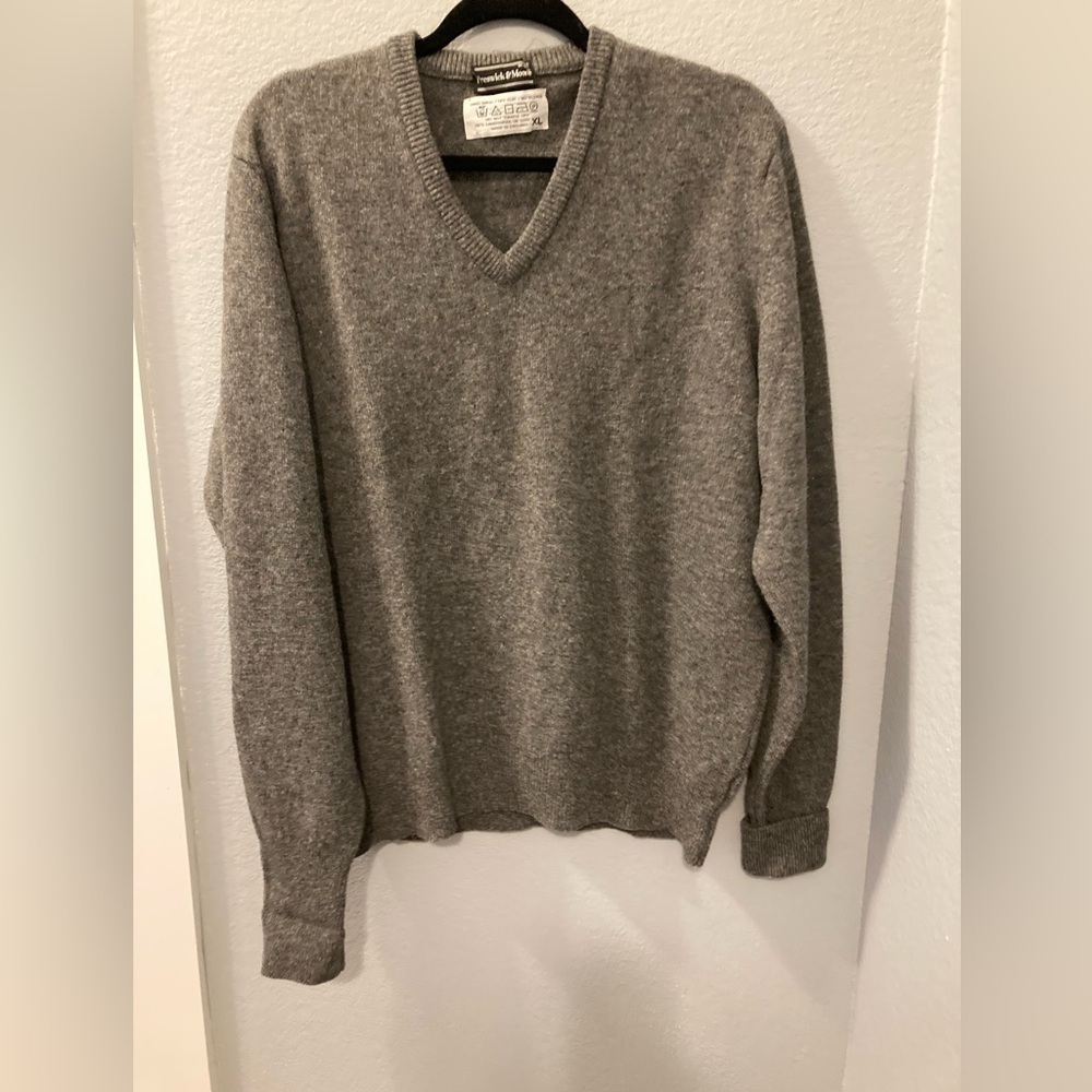 Preswick & Moore Vintage Gray Lambs  Wool Sweater Size XL made in England